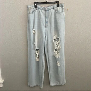 Madden NYC jeans size 19 wide leg distressed‎ 100% Cotton NWT 90's fit